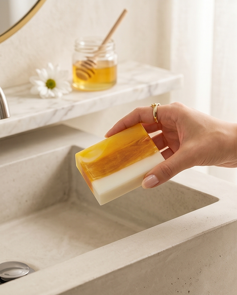 BioCare Handmade Milk & Honey Glowing Beauty Soap Bar 100 gm - Image 4